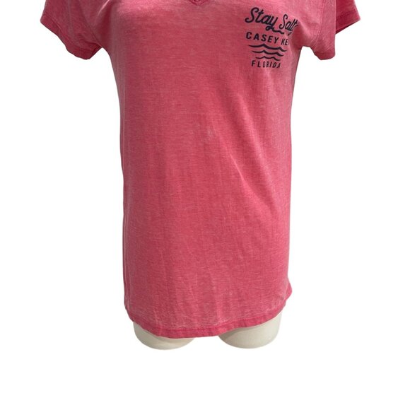 Day Break Women's Coral T-Shirt "Stay Salty" Casey Key Florida Small Beachwear - Picture 6 of 9